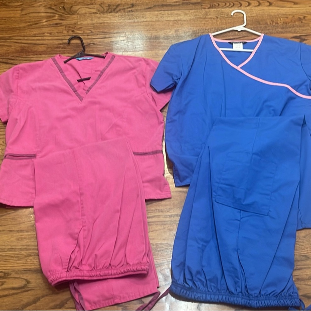 Pink and Royal Blue Scrub Sets - Women's Medical Uniforms
